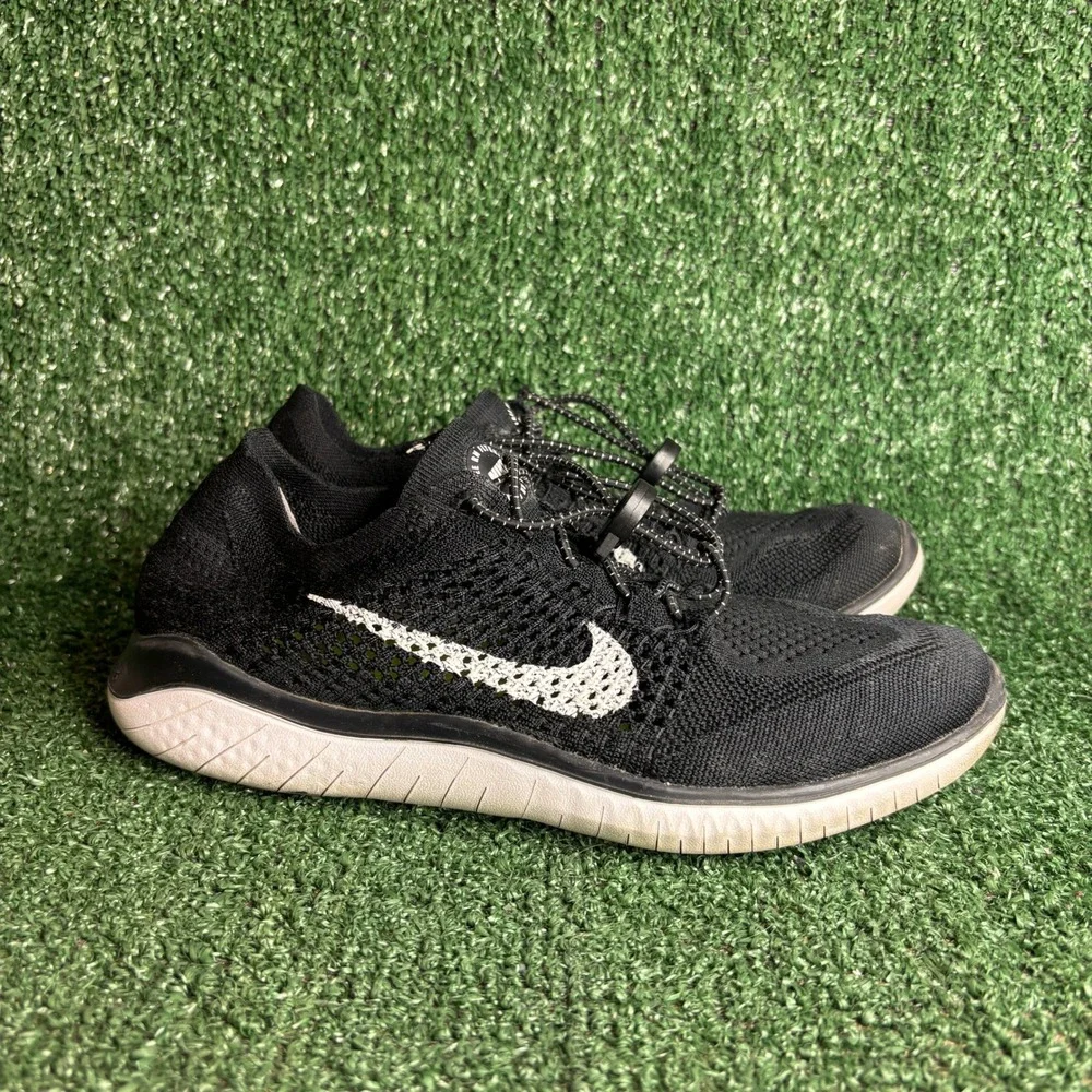 Nike Free‎ RN Flyknit 2018 Running Shoes Athletic Gym Sneakers Black Womens 8.5